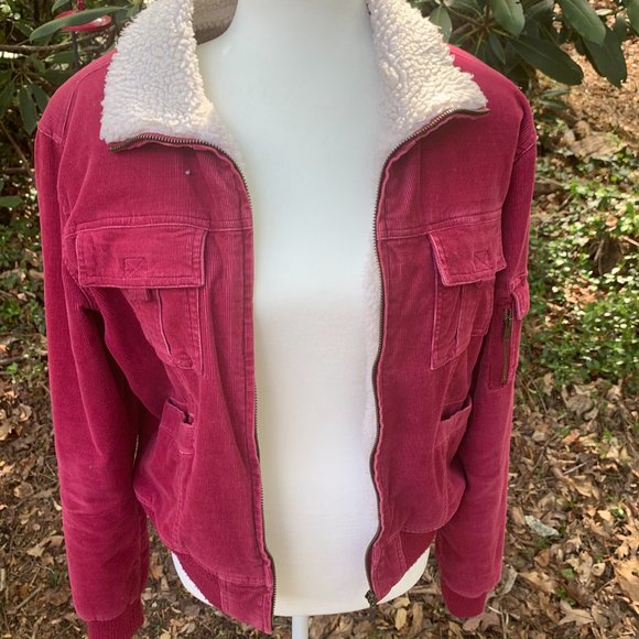 AC-3998 Pink Corduroy Bomber Jacket - Picture 8 of 8